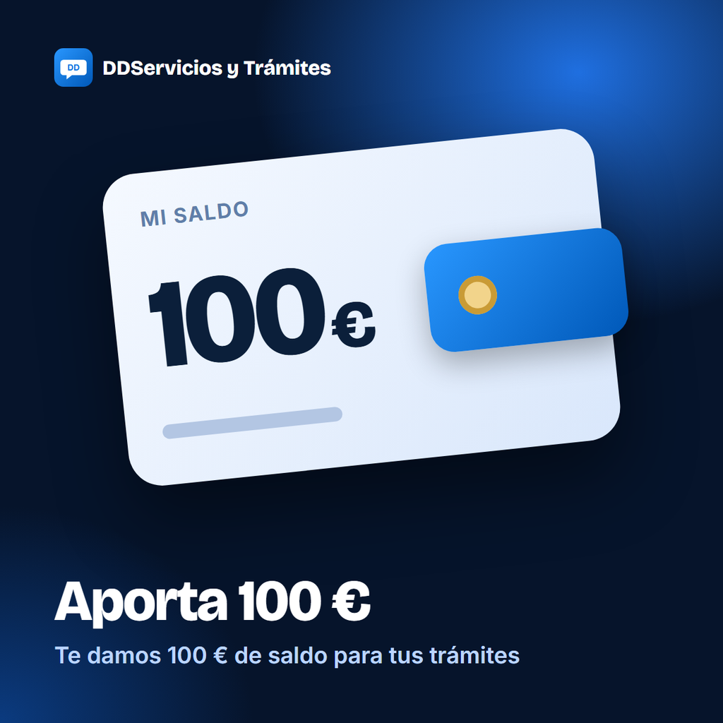 Aportación al monedero: 100 €